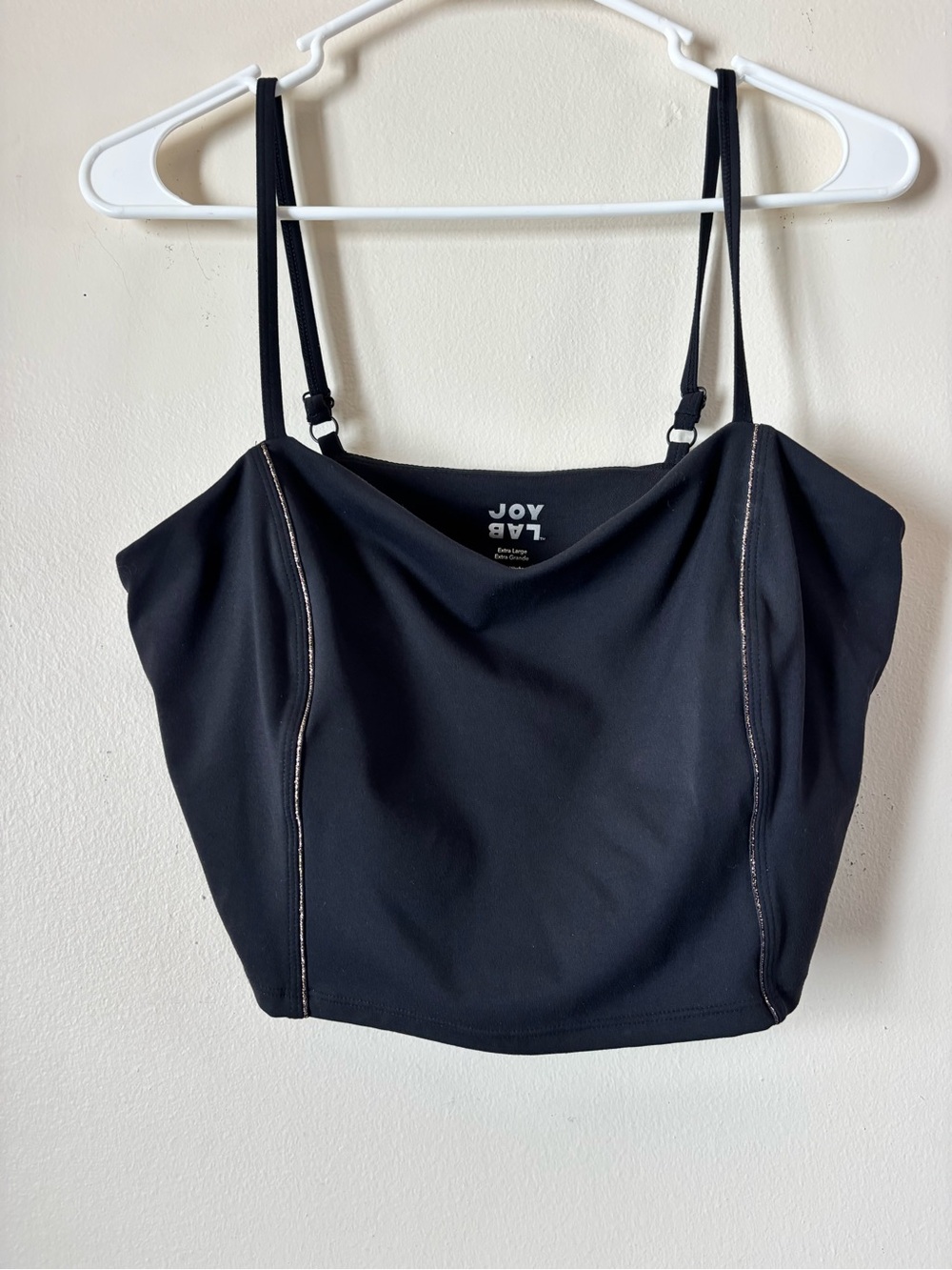 JoyLab Black Cowl Neck Tank with Thin Straps